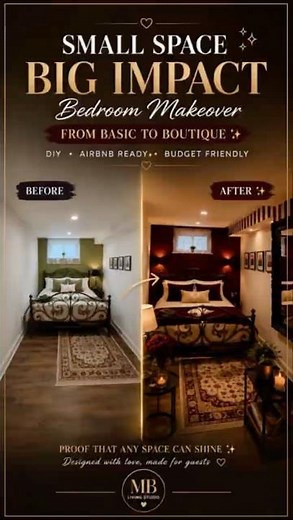 Small Space, Big Impact ✨ Bedroom Makeover | Airbnb Basement Transformation #beforeafter