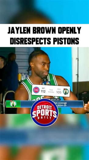 Detroit Sports Daily on Instagram: "“Don’t mean to disrespect ’em” — said last year. Fast forward to last night, and Jaylen Brown got the BELT put on him for that smack talk‼️😤🗣️ #detroit #pistons #boston #celtics #nba #east #mvp #basketball #trash #reels"