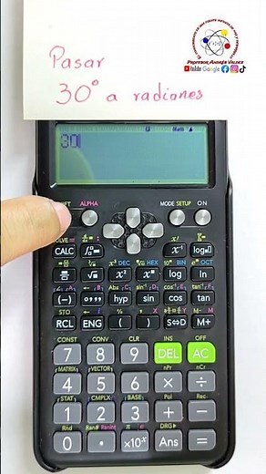 Convert 30 Degrees to Radians using the calculator