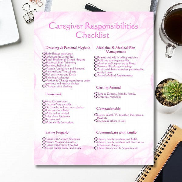Caregiver Checklist Printable | Daily Elderly Care Log and Home Health Tracker | Task List - Etsy