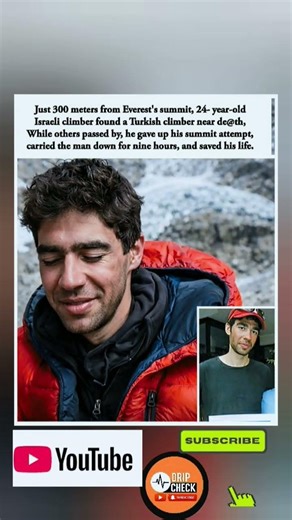 🏔️❤️ Just 300 meters from Everest’s summit, this climber gave up his dream to save a life.#Shorts"