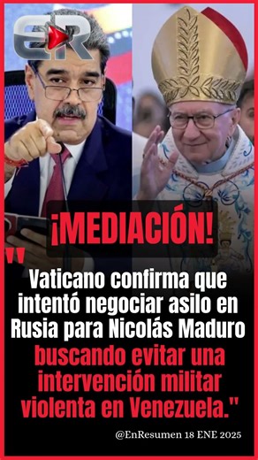 Vaticano CONFIRMA: Gestiones secretas buscaban el asilo de Maduro en Rusia para evitar su captura