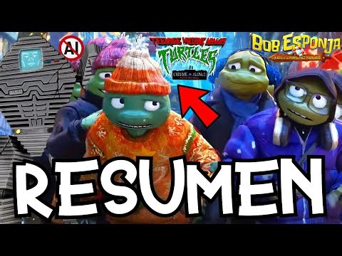 RESUMEN de LAS TORTUGAS NINJA: PERDIDOS EN NEW JERSEY VS IA - CORTO antes de BOB ESPONJA 4 Opinión