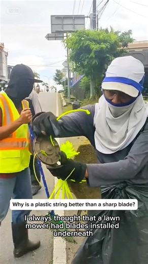 Why is a plastic string better than a sharp blade?