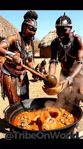 Himba Tribal Cooking Feast 🔥 Authentic Village Food #triballife #tribalfeast #primitivecooking