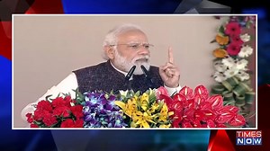 PM Modi slams the previous regime, says, 'Lal Topi' is a red alert for UP and our double engine govt is there to serve you. #UttarPradesh #Gorakhpur #NarendraModi | TIMES NOW