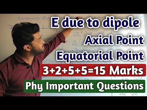 Derivation Of Expression For Electric Field Due To Dipole At Axial And Equatorial Line | PUC Physics