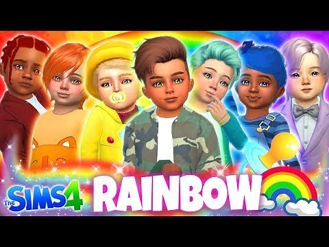 🌈RAINBOW BABY BOYS!!!😍 - Sims 4 CAS Challenge!