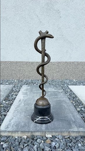 Bronze Statue “Rod of Asclepius” – Symbol of Health & Healing