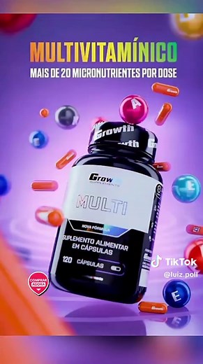 Multivitaminico 120 cápsulas Growth Suplementos #TikTokShop #growth #vitaminas