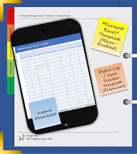 Defect Log / Issue Tracker Template | Project Management | QA Testing | Excel (Macro-Enabled) | User Guide, Completed Example & Dashboard - Etsy.de