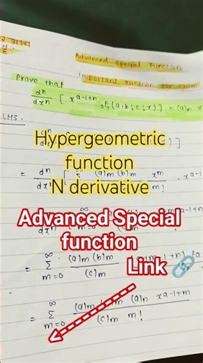 Hypergeometric function n derivative || Advanced special function ||