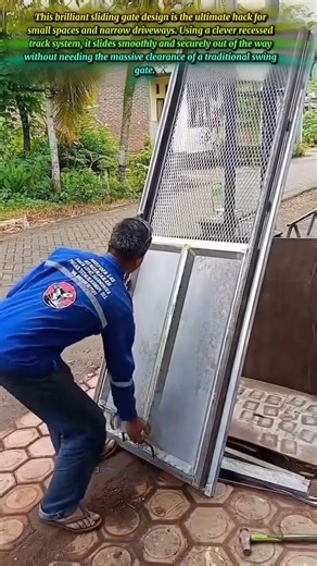 Space-Saving Magic! ✨ The Ultimate Small Space Sliding Gate Design 🚪 #diy #shorts #shortsfeed