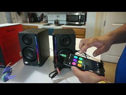 Showcasing Redragon GS812 Wireless RGB Wooden Desktop Speakers