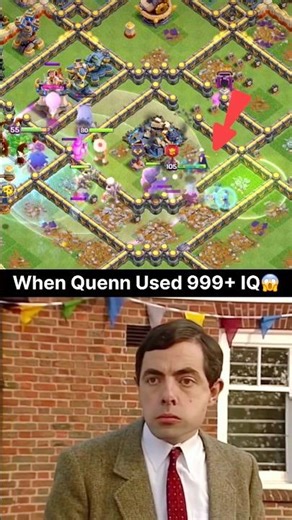 When Queen used 999+ IQ😱 #clashofclans #coc #cocmoments #gaming #trendingshorts #foryou #viral