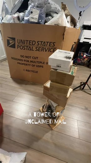 A tower of unclaimed mail to open…….anything valuable? #unclaimedpackages #mail #wisconsin #colorado #Inverted
