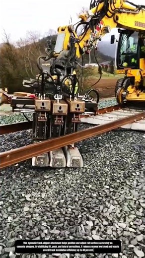 Rail track alignment using hydraulic excavator attachment on site works