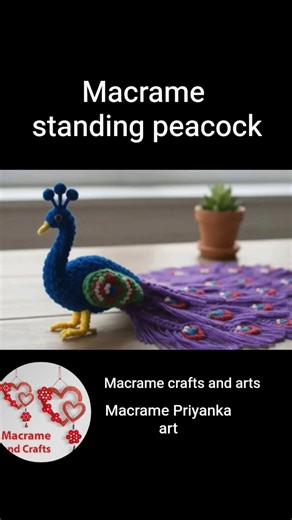 Macrame standing Peacock/How to make macrame peacock/#macrame/#shorts/#yt/#ytshorts/
