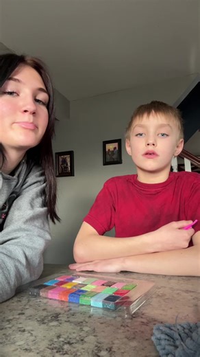 Clay wars😝😏💩 please like and subscribe #fyp #clayart #siblings #clay