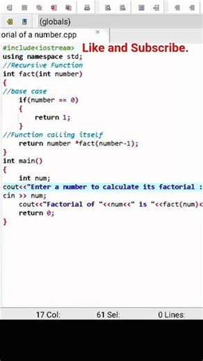 Program to find the factorial of a number.