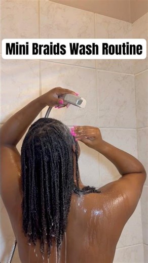 How To Wash Mini Braids on Natural Hair | Mini Braids Wash Day