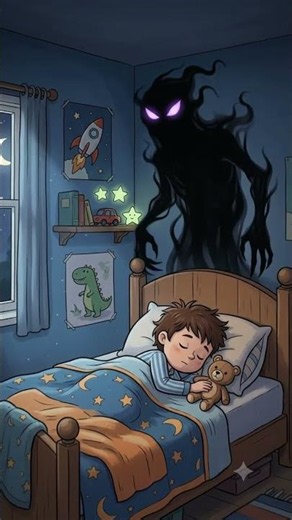 Sleeping Boy vs Shadow Ghost 👻 | Scary 3D Horror Cartoon Animation #shorts