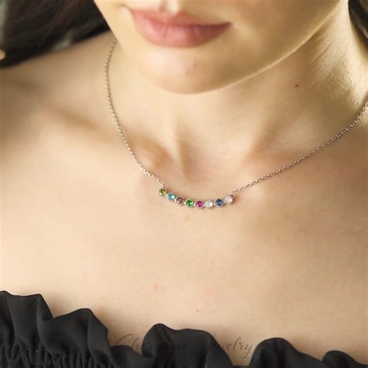 Sterling Silver Tiny Birthstone Necklace: Personalized Zircon Jewelry - Etsy