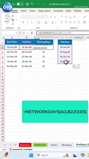 Working Day Calculation in Excel | Must-Know HR Formula