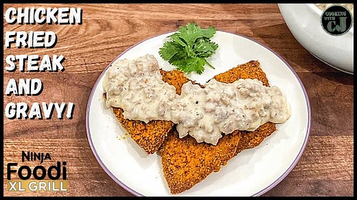 Air Fryer Chicken Fried Steak with Country Gravy