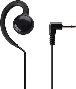 UAYESOK 3.5mm Receive/Listen Only Earpiece, C Shape Police Security Speaker Mic Headset with 3.5mm Audio Jacks for Ham Radio Walkie Talkie