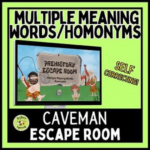 Homonyms & Multiple Meaning Words Caveman Escape for ELA & Speech Therapy