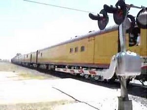 Union Pacific 844 Steam Train speeds through Hondo, TX
