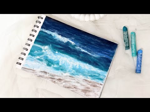 How to Draw Realistic Ocean Waves with Oil Pastel | Step‑by‑Step Tutorial