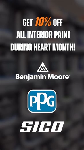 Preston Hardware on Instagram: "Get 10% OFF interior paints from Benjamin Moore, SICO and, PPG during Heart Month! *Valid at all our Preston Paints locations* Having trouble picking the right colours? Book an in-home colour consultation with our expert Beth. See our website to book an appointment 🎨 Shop in-store and online with the code: HEART10 ✅ #prestonhardware #paints #givewithheart #shoplocal #ottawa"