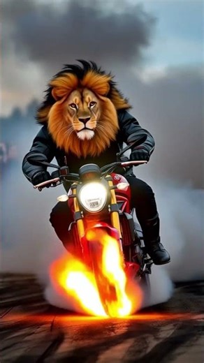 "Epic Lion Rides a Bike Like a Boss 🦁🔥 | Unbelievable Animal Moments You Must See!" #shorts #fypシ