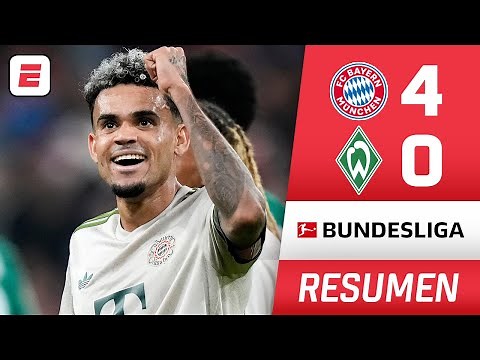DE LA MANO DE LUIS DÍAZ y Harry Kane, Bayern Munich GOLEÓ 4-0 a Werder Bremen | Resumen | Bundesliga