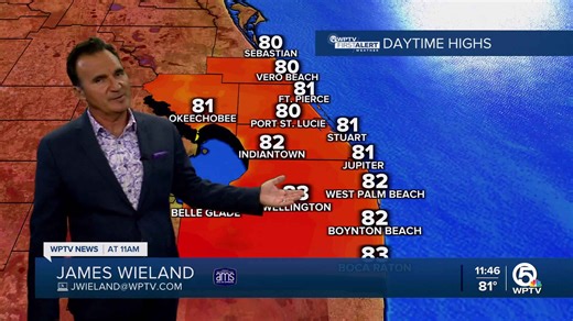 WPTV First Alert Weather forecast for afternoon of Jan. 9, 2026