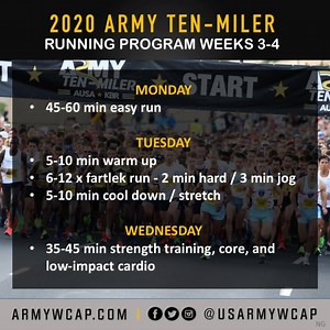 4.8K views · 12 reactions | IT'S MOTIVATIONAL MONDAY! #DrivenToBeHealthy with U.S. Army World Class Athlete Program- WCAP. Watch this video for weeks 3-4 of an Army Ten-Miler training program by SPC Haron Lagat, 2017 Army Ten-Miler Champion. #ArmyMWRCares #ArmyWCAP U.S. Army National Guard U.S. Army Materiel Command @U.S. Army Forces Command (FORSCOM) U.S. Army Training and Doctrine Command US Army Recruiting Command (USAREC) GoArmy Exchange | Army Family and MWR Programs | Facebook