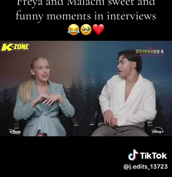 I love these interviews ❤️ @Freya Skye @Malachi Barton #fyp #viral #edit #interviews #sweet #funny #moments #freyaskye #malachibarton #dreamcometrue #zombies4 #duo