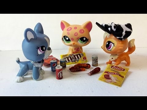 How to Make LPS Tiny Junk Food Snacks - DIY Fried Chicken, Soda, Candy, & Chips