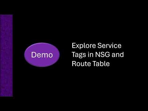 Demo: Explore Service Tags in NSG and Route Table
