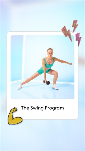 obé Fitness on Instagram: "Meet the move that does it all: the swing. This powerhouse exercise fires up your legs, core, and back while boosting cardio and power. With quick, easy-to-follow sessions that stack up week by week, this program guides you to max the benefits with zero guesswork. Stronger legs, glutes, and core? Check. Better posture and endurance? Double check. A killer cardio burn in half the time? Oh yeah. The swing is that girl—efficient, effective, and low-impact while still pac