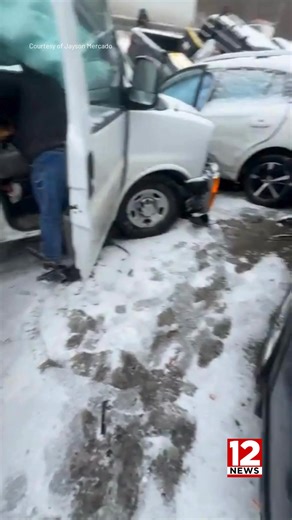 Officials say a weather-related crash involved more than 30 vehicles, including semis, and closed I-81 southbound near the town of LaFayette. Viewer-submitted footage shows a close-up look at the massive pileup. https://www.wbng.com/2026/01/16/weather-blame-30-car-pileup-new-york-interstate-multiple-people-injured/?fbclid=IwY2xjawPXLClleHRuA2FlbQIxMABicmlkETFCaVh0U3BFYnJTNjl0cXBxc3J0YwZhcHBfaWQQMjIyMDM5MTc4ODIwMDg5MgABHq_J7LWWvK2p5kab0KRr7K60Qvi2WfRCPrawKx_zvn-3lK_lXnmAVuvmhu9Y_aem_h9rVW4xje-mHP