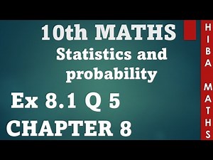 10th maths chapter 8 exercise 8.1 question 5 | TN Samacheer hiba maths