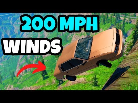 Running from THE POLICE in 200mph WINDS In BeamNG