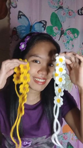 Flower Headband 🌸🙈 Pattern by: Leslie Tanael #crochetph #crochet #crocheting #fyp #gantsilyo #crochetheadband