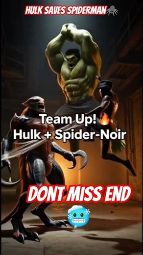 Hulk ne bachaya spidernoir 🕷 ko alien 👽se aiHulk cartoon #marvel #youtubeshorts #shortsfeed #shorts