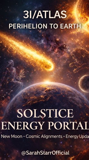 3I/ATLAS reaches its closest approach to Earth during a powerful Solstice New Moon portal. Add in heightened space weather and major planetary shifts, and this window matters. Here’s what to expect energetically from Dec 18–20. ✨ #3iatlas #foryoupage #energyupdate #galacticfederation #starseed #pleiadian #astrologyforecast #sarahstarr #spaceweather #solarflare #ufos #uap #alienhybrid | Sarah Starr