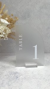 Acrylic Half Arch Table Number - Bodoni - Etsy