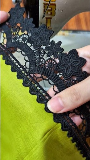 Perfect way to sew wider lace neatly on both sides #SewingTips #LaceSewing #DIYFashion #DressDesign